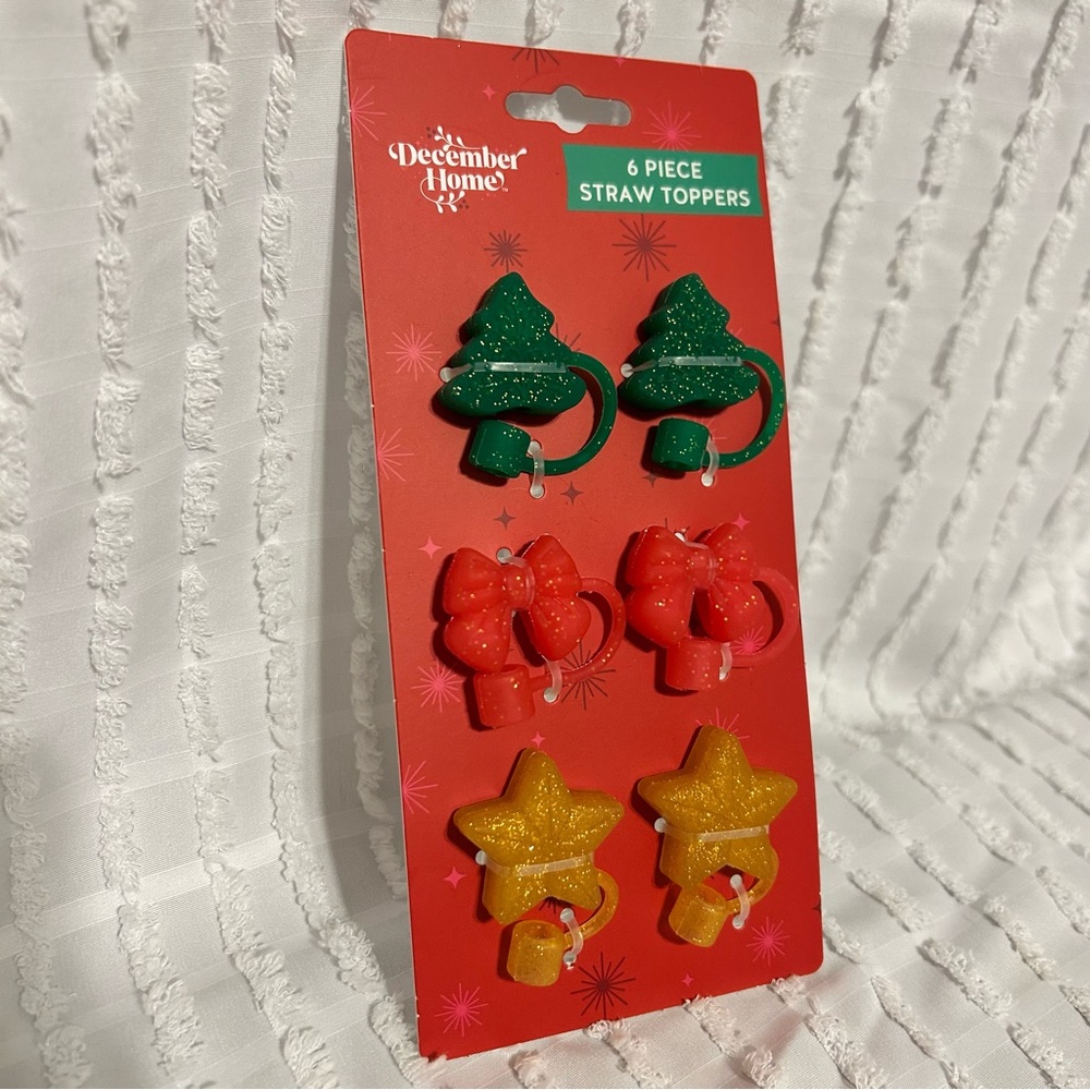 December Home Christmas Straw Toppers‎